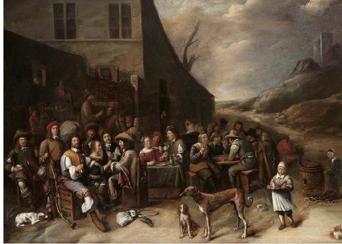 Gillis van Tilborgh Outside a Tavern